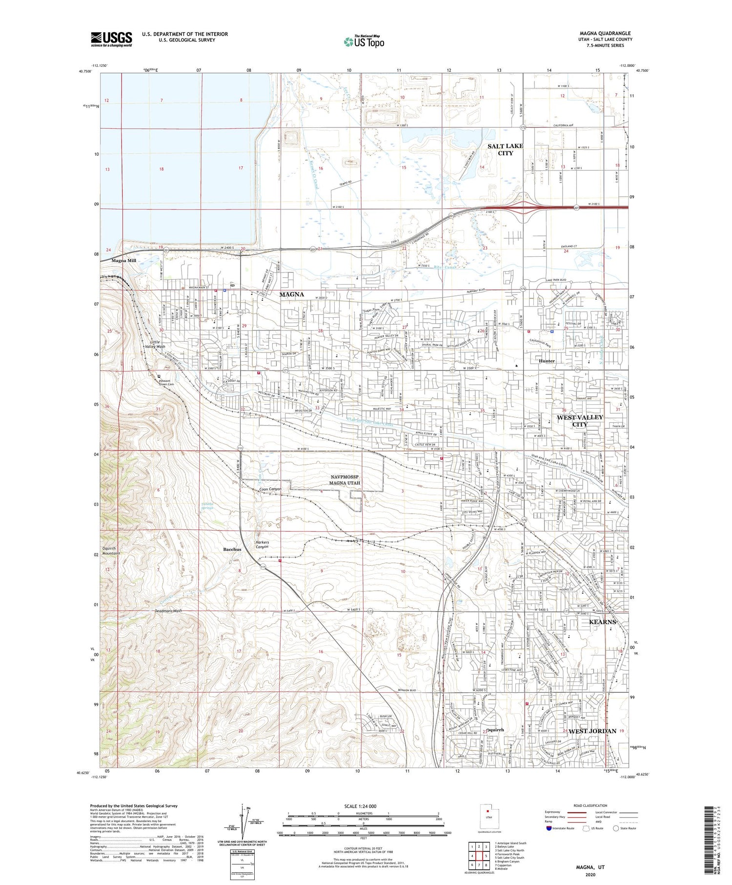 Magna Utah US Topo Map Image
