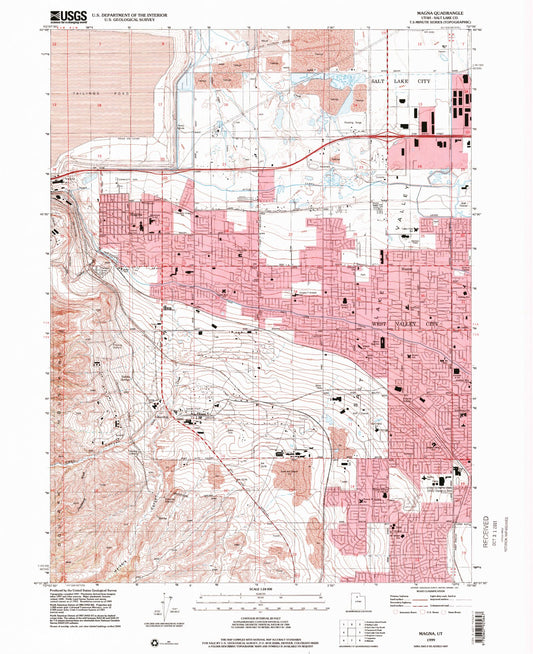 Classic USGS Magna Utah 7.5'x7.5' Topo Map Image