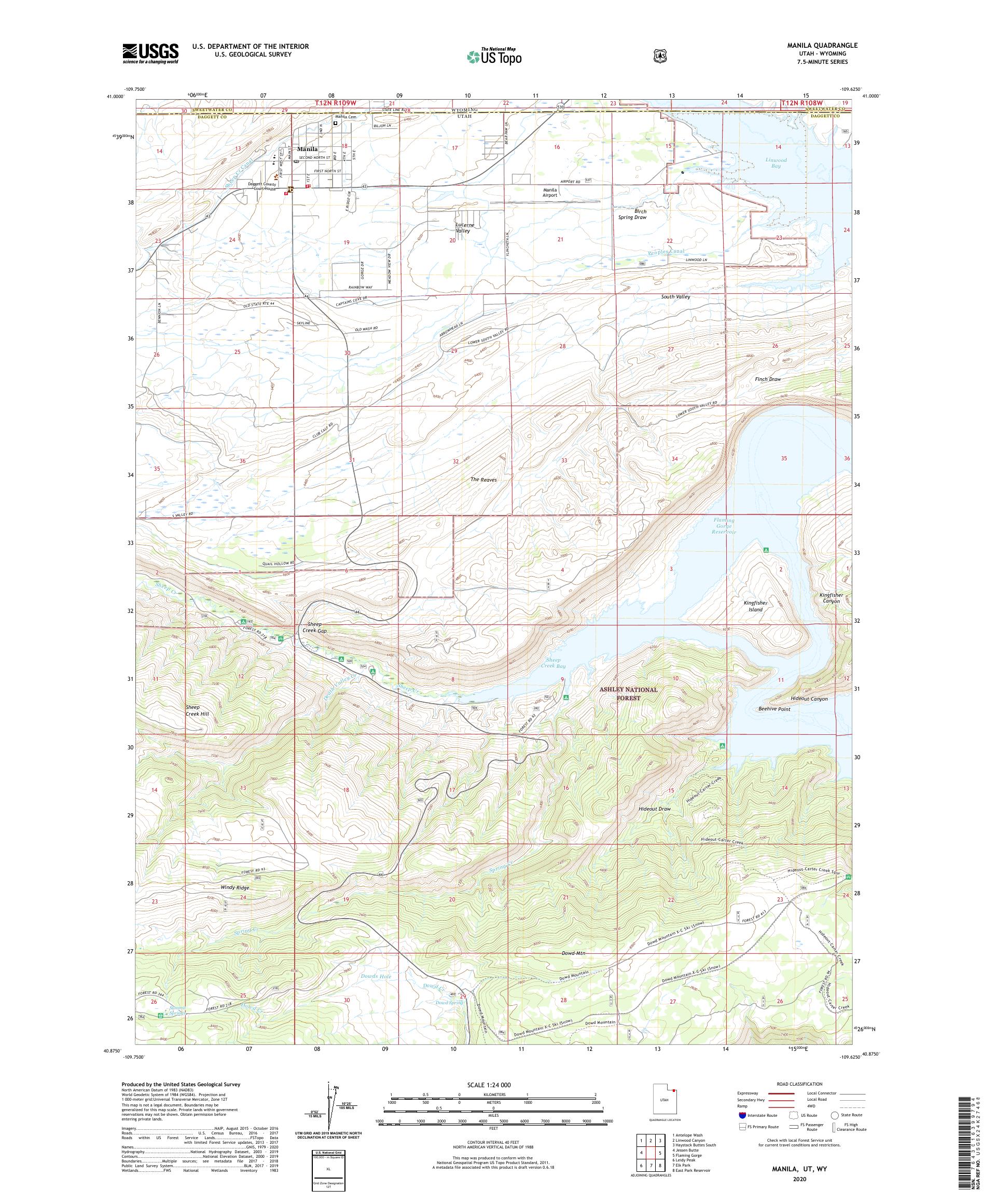 Manila Utah US Topo Map – MyTopo Map Store