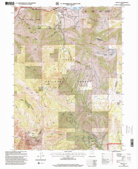 Classic USGS Mantua Utah 7.5'x7.5' Topo Map Image