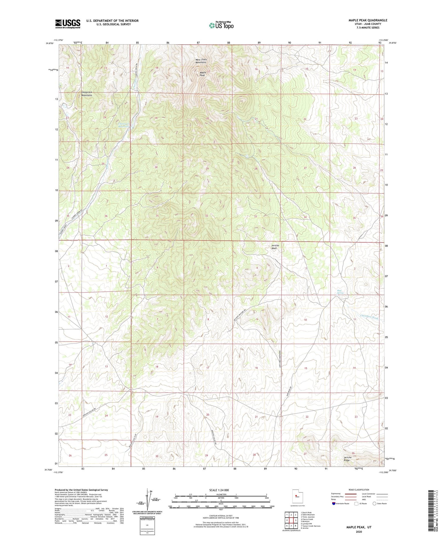 Maple Peak Utah US Topo Map Image
