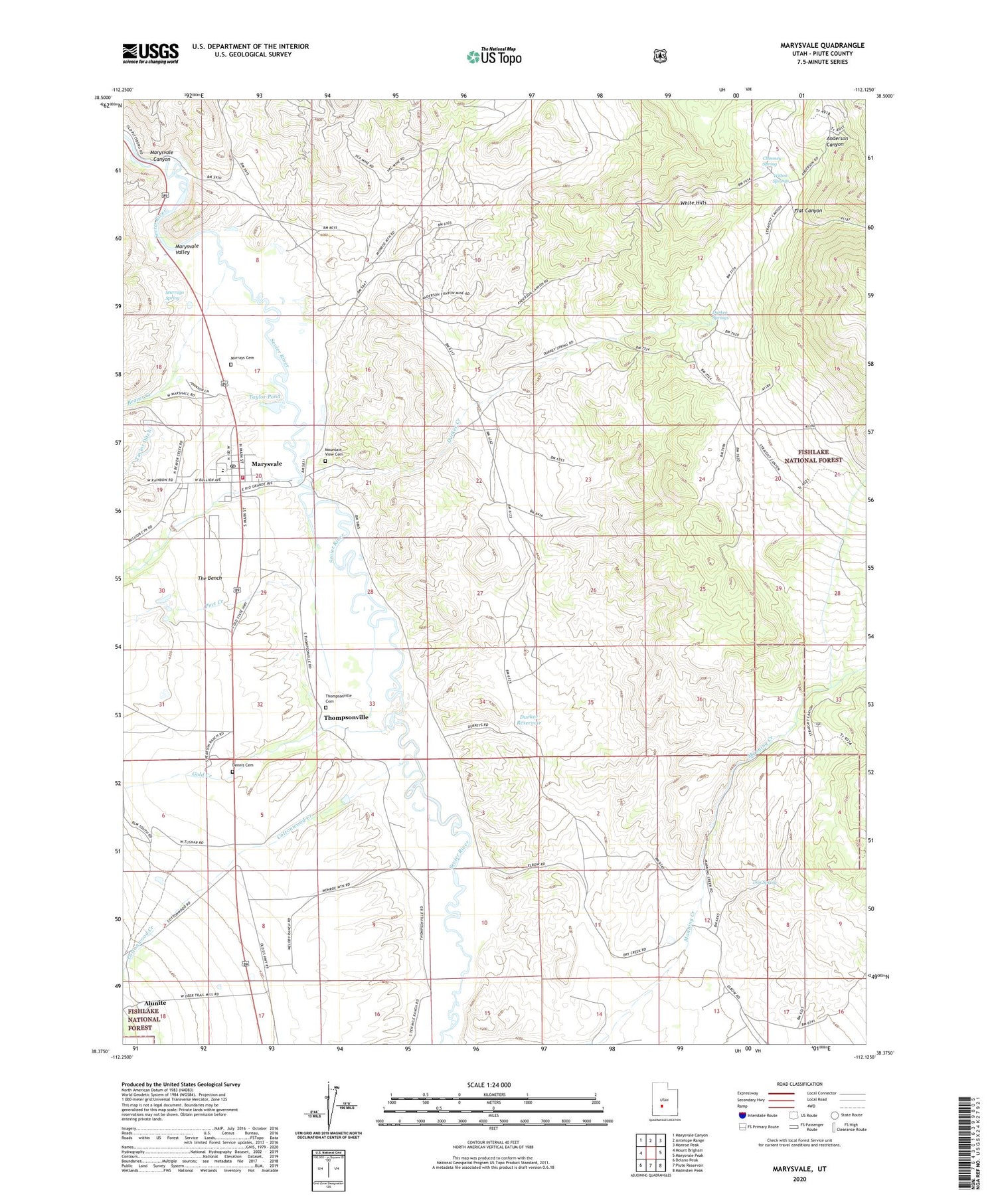 Marysvale Utah US Topo Map Image