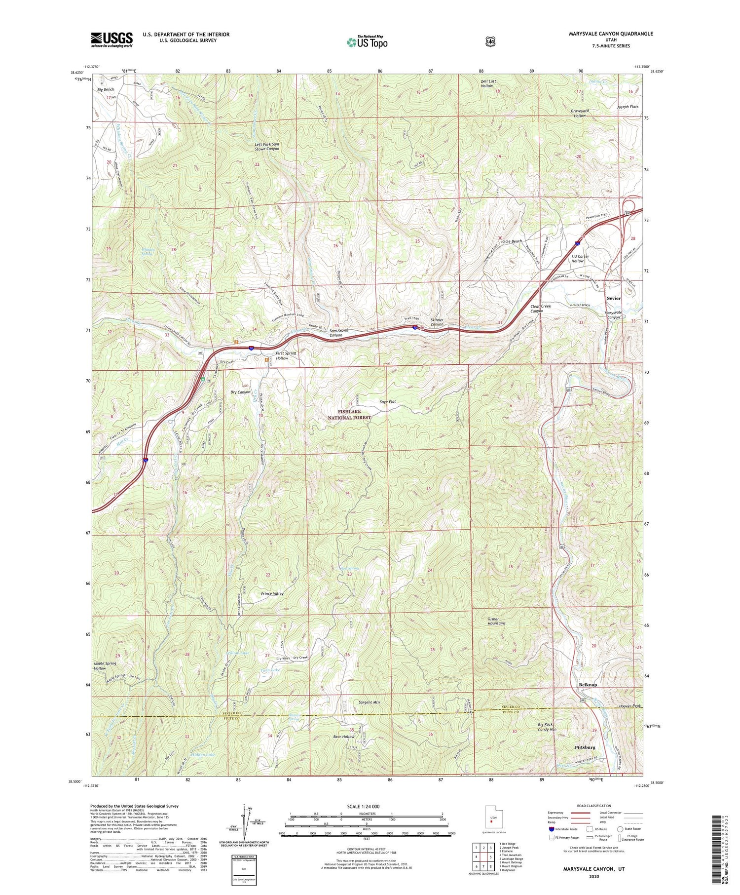 Marysvale Canyon Utah US Topo Map Image