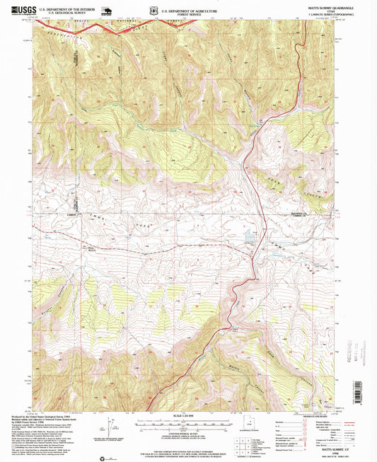 Classic USGS Matts Summit Utah 7.5'x7.5' Topo Map Image