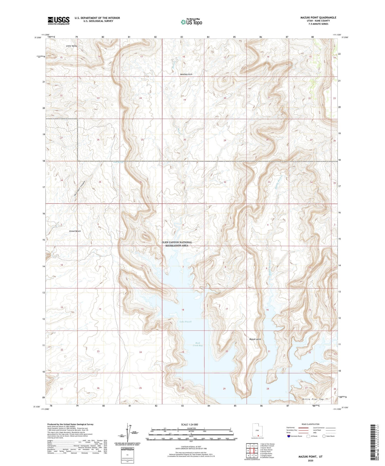 Mazuki Point Utah US Topo Map Image