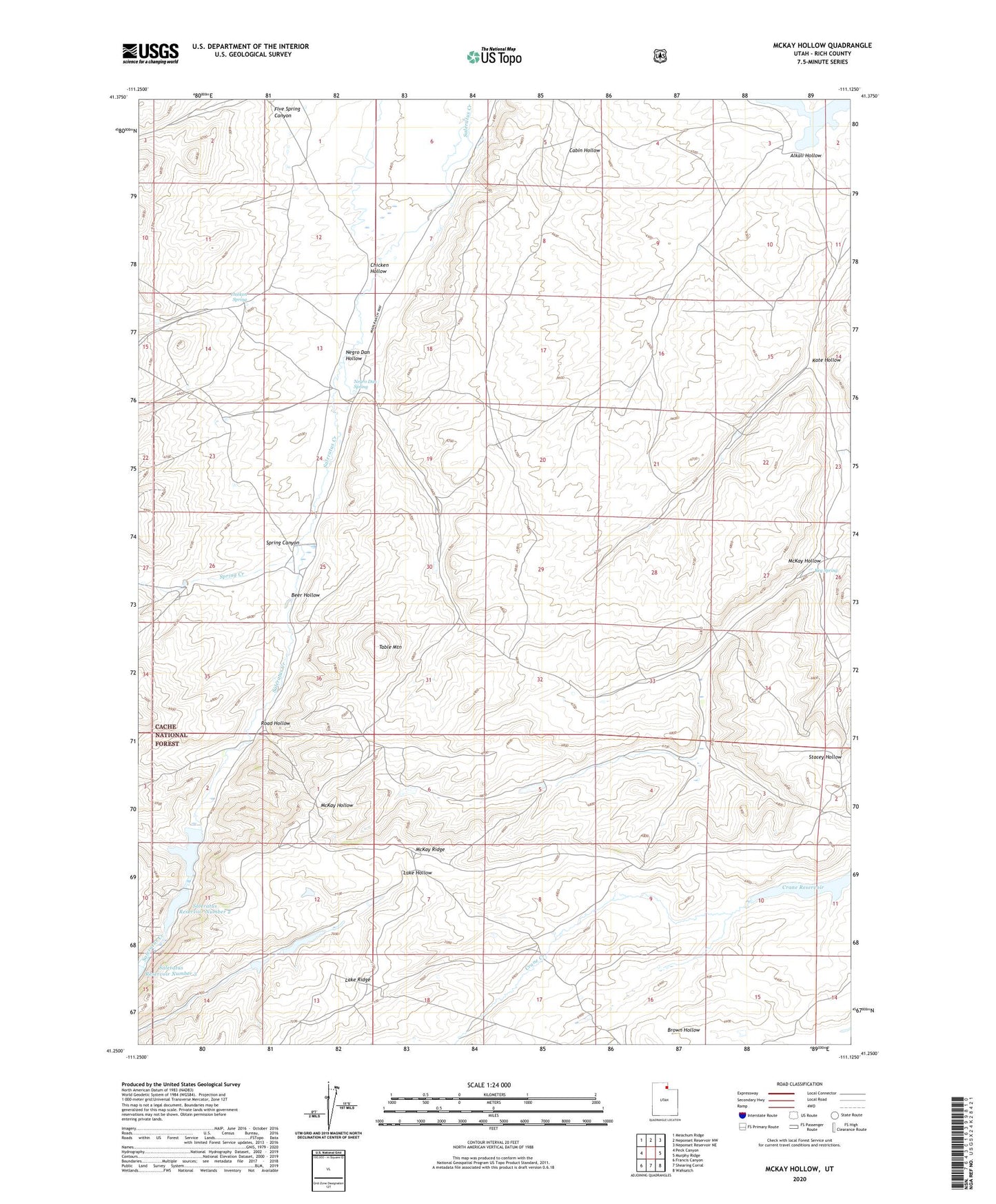 McKay Hollow Utah US Topo Map Image