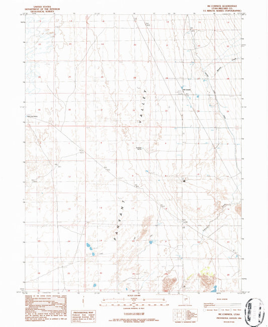 Classic USGS McCornick Utah 7.5'x7.5' Topo Map Image