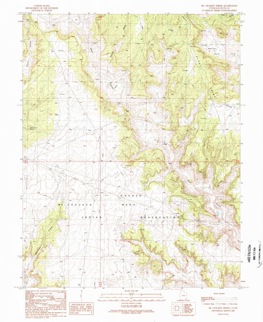 Classic USGS McCracken Spring Utah 7.5'x7.5' Topo Map Image
