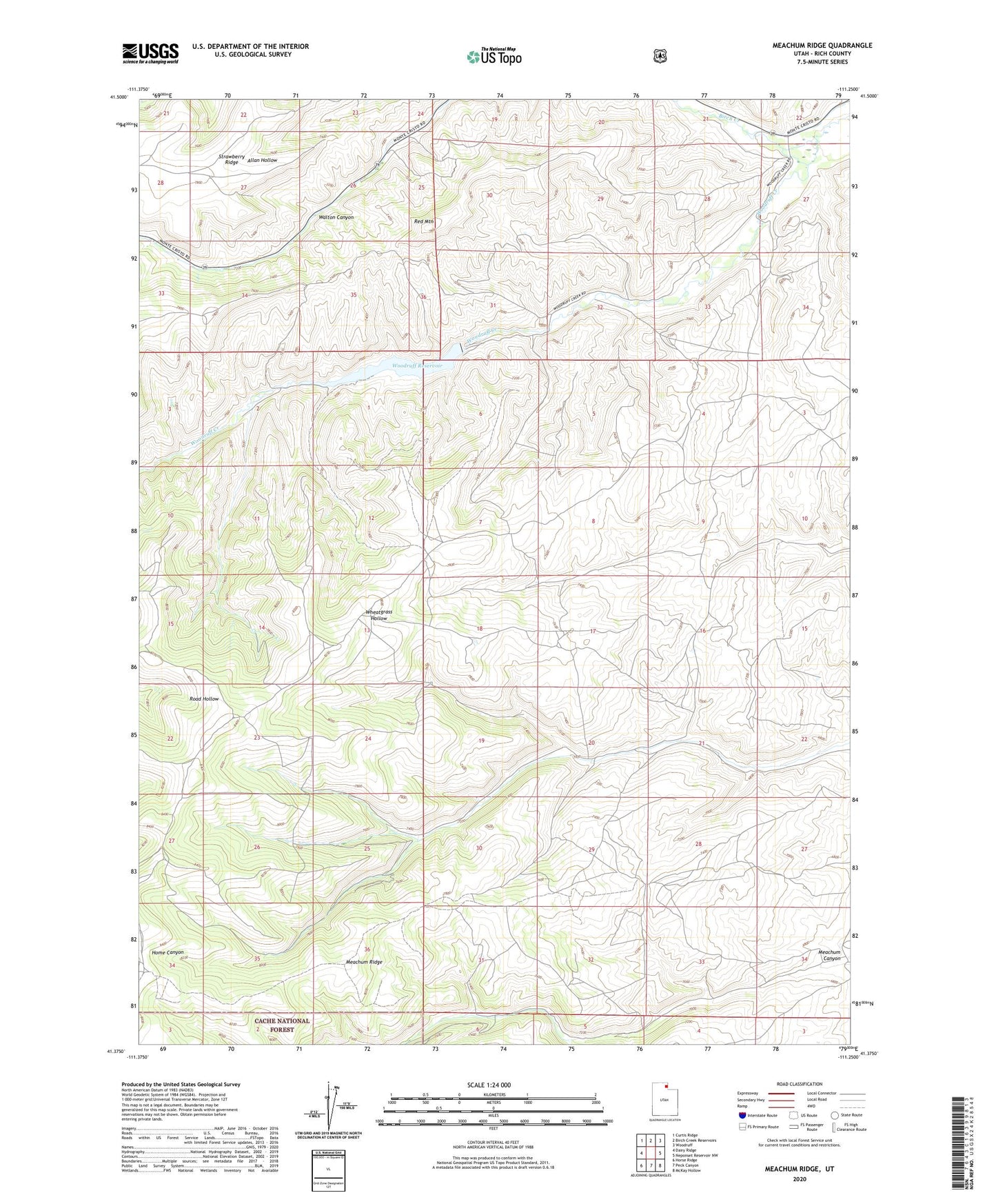 Meachum Ridge Utah US Topo Map Image