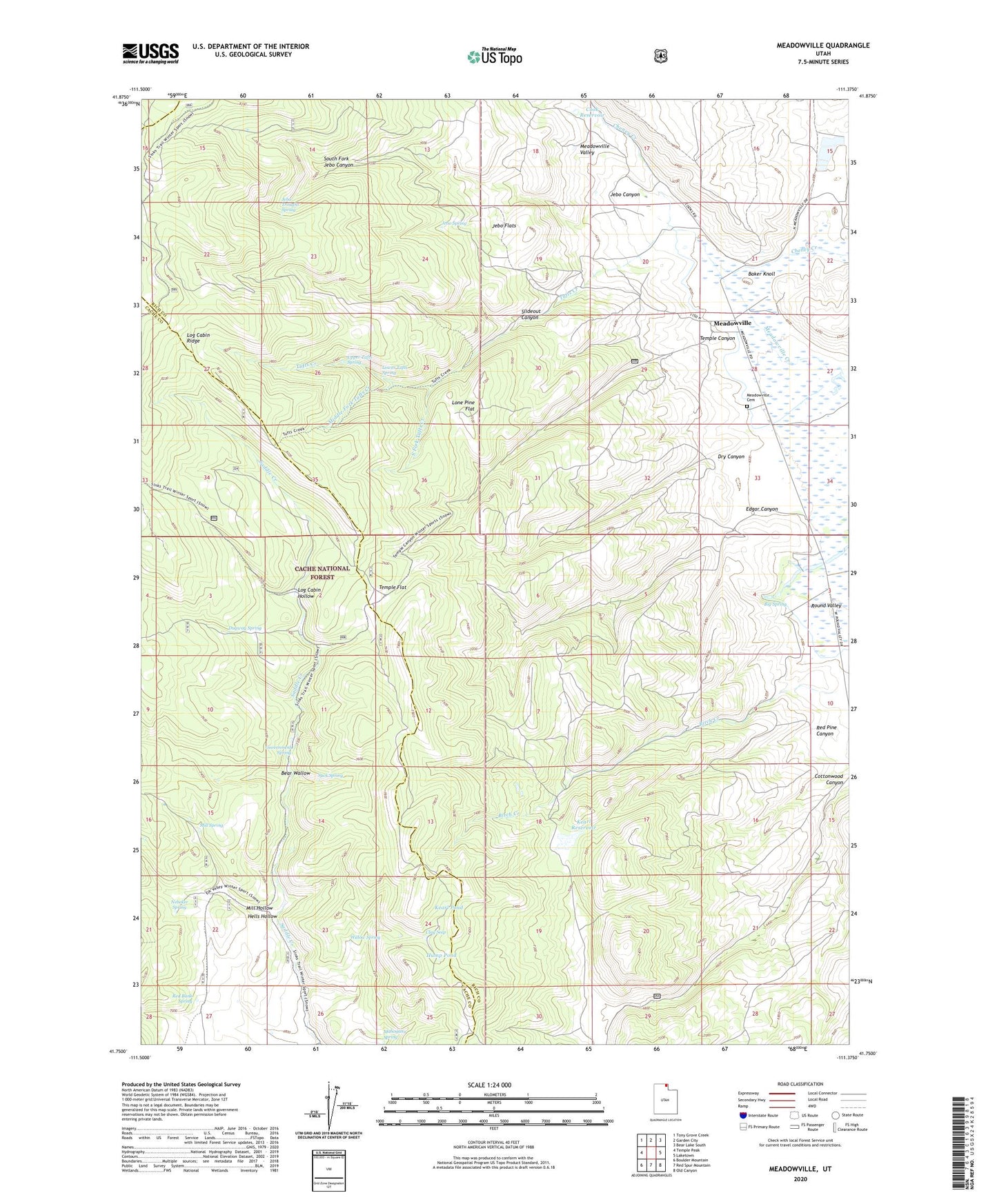 Meadowville Utah US Topo Map Image