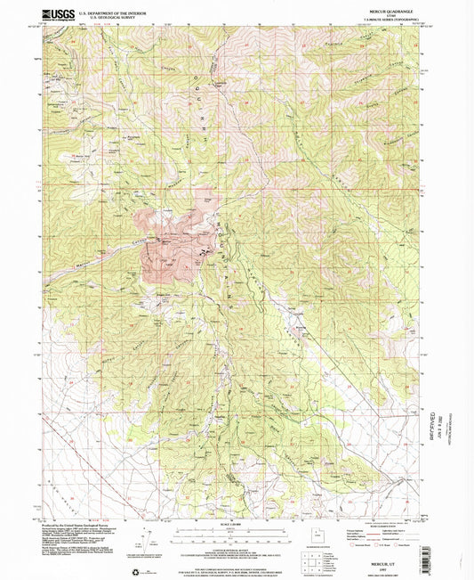 Classic USGS Mercur Utah 7.5'x7.5' Topo Map Image