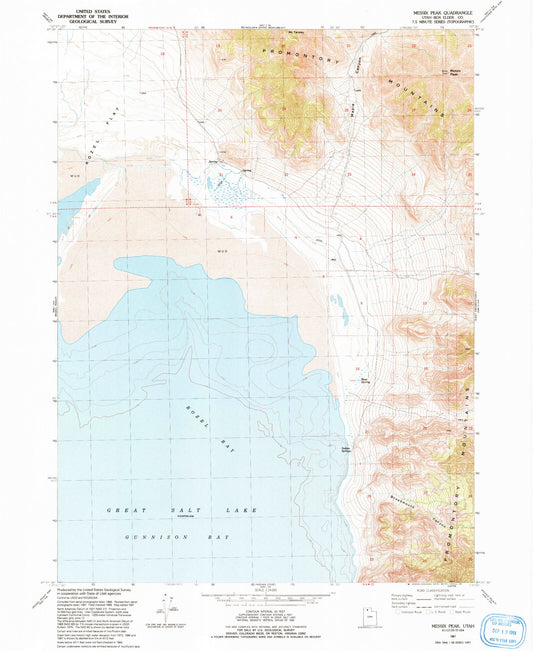 Classic USGS Messix Peak Utah 7.5'x7.5' Topo Map Image