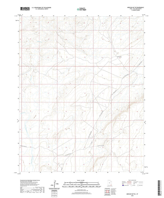 Mexican Hat SE Utah US Topo Map Image
