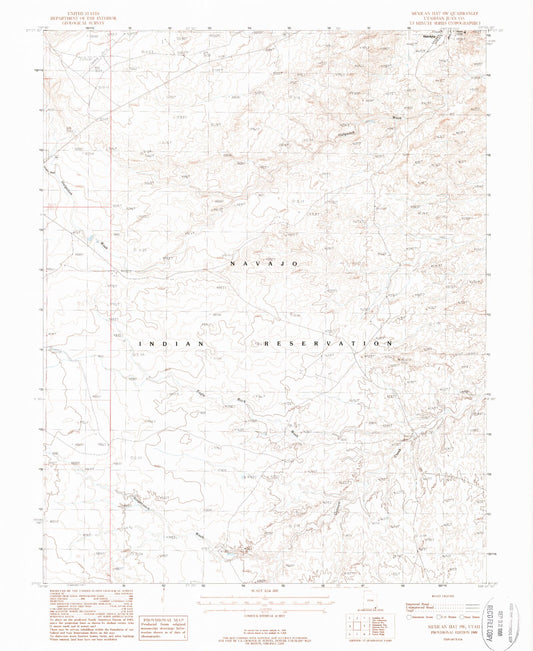 Classic USGS Mexican Hat SW Utah 7.5'x7.5' Topo Map Image