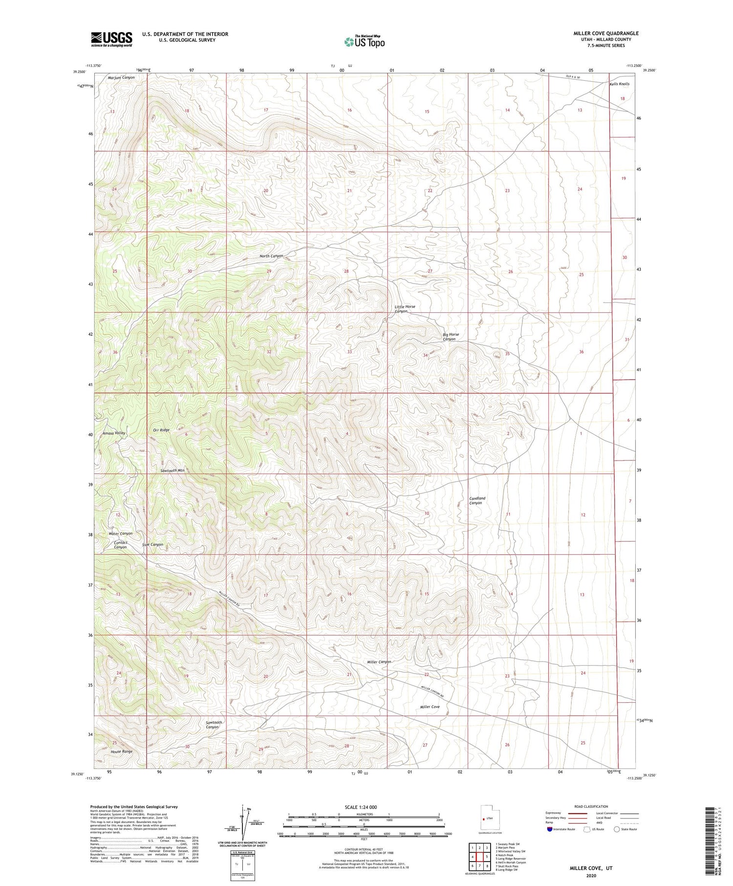 Miller Cove Utah US Topo Map Image