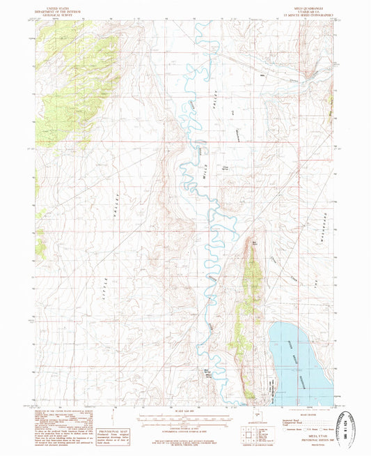 Classic USGS Mills Utah 7.5'x7.5' Topo Map Image