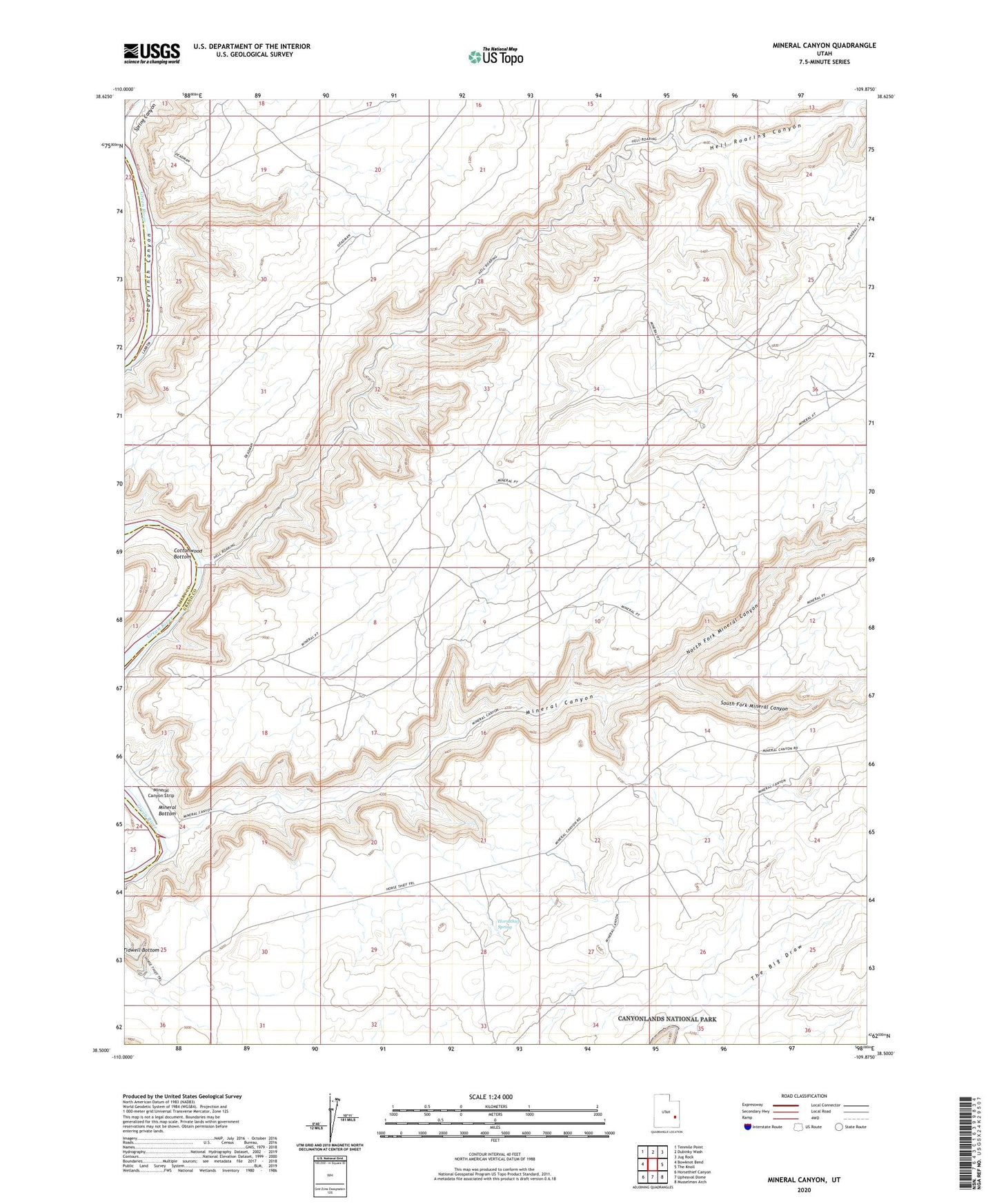 Mineral Canyon Utah US Topo Map Image