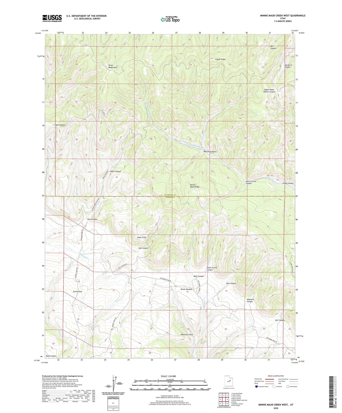 Minnie Maud Creek West Utah US Topo Map Image