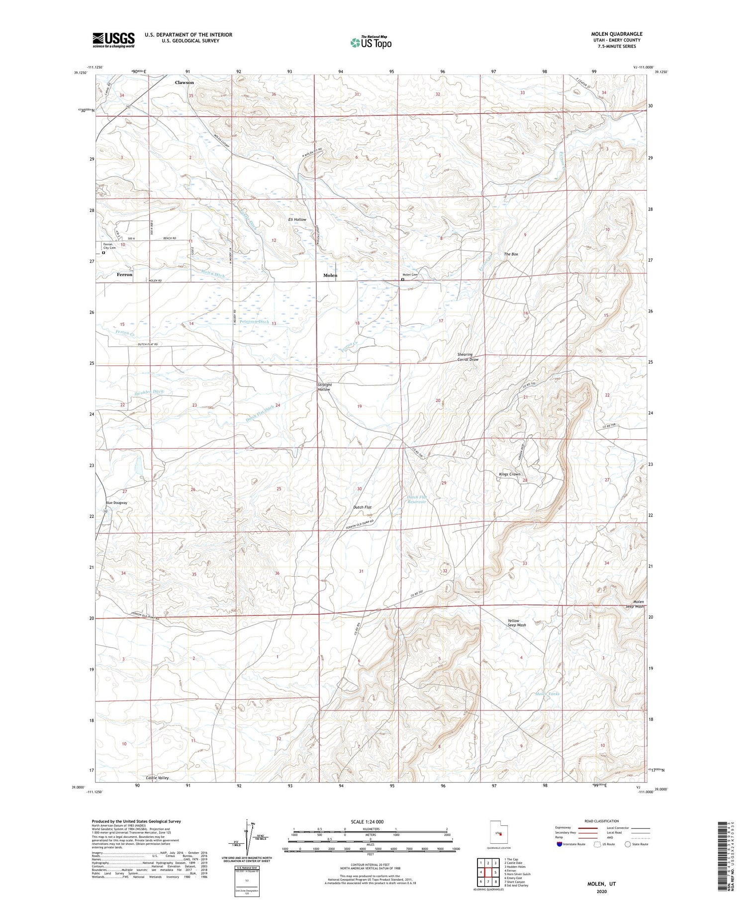 Molen Utah US Topo Map Image