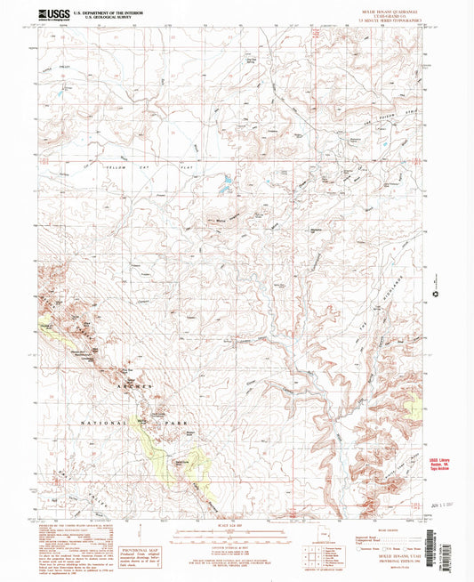 Classic USGS Mollie Hogans Utah 7.5'x7.5' Topo Map Image