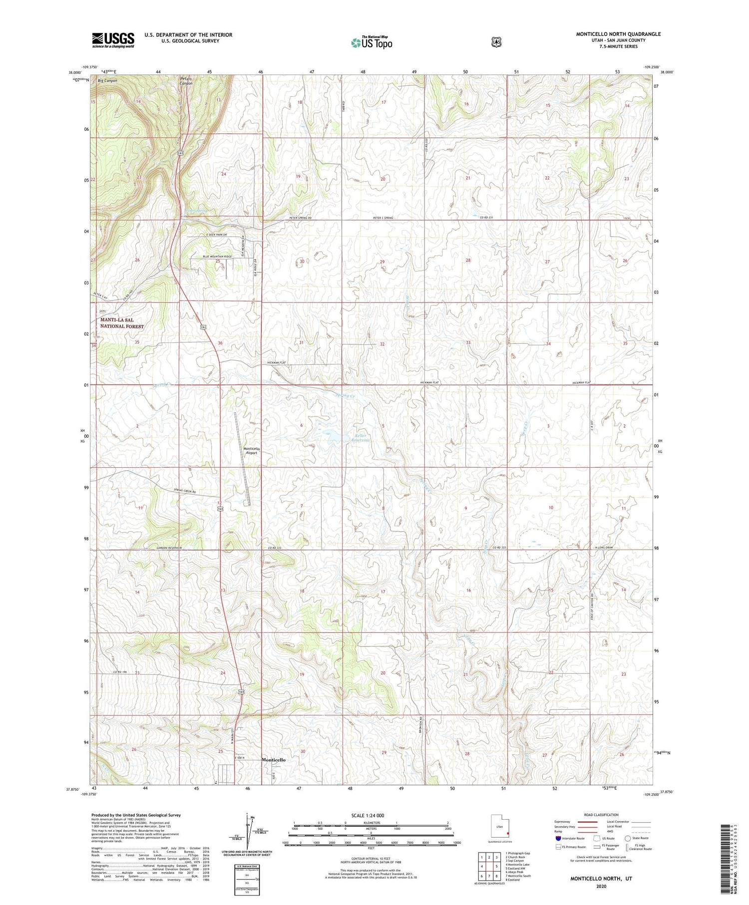 Monticello North Utah US Topo Map Image