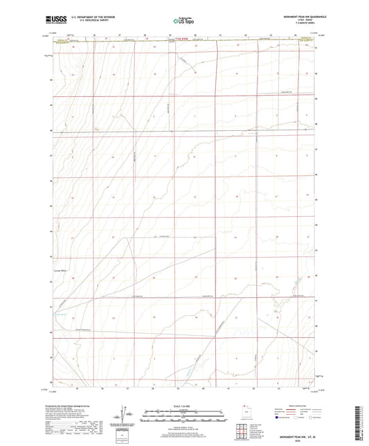 Monument Peak NW Utah US Topo Map Image