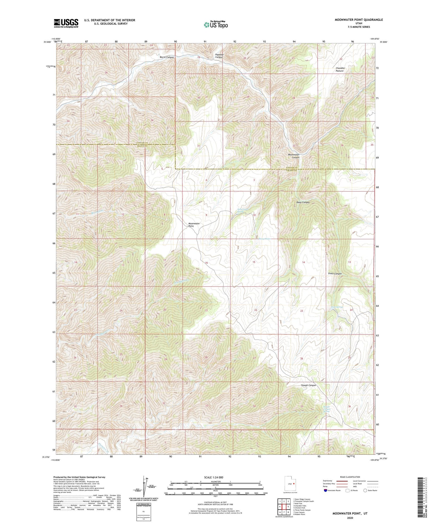 Moonwater Point Utah US Topo Map Image