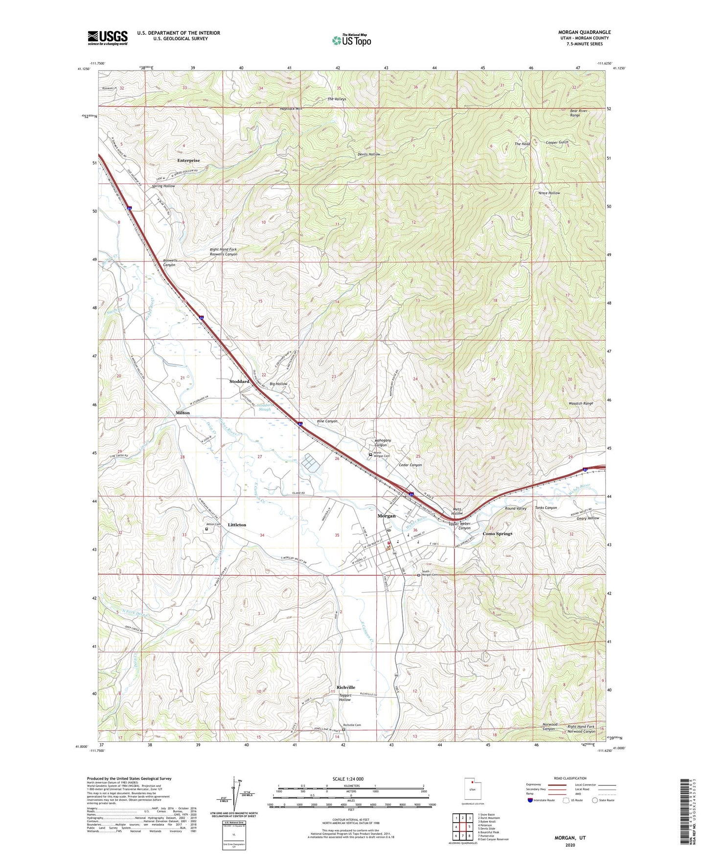 Morgan Utah US Topo Map Image