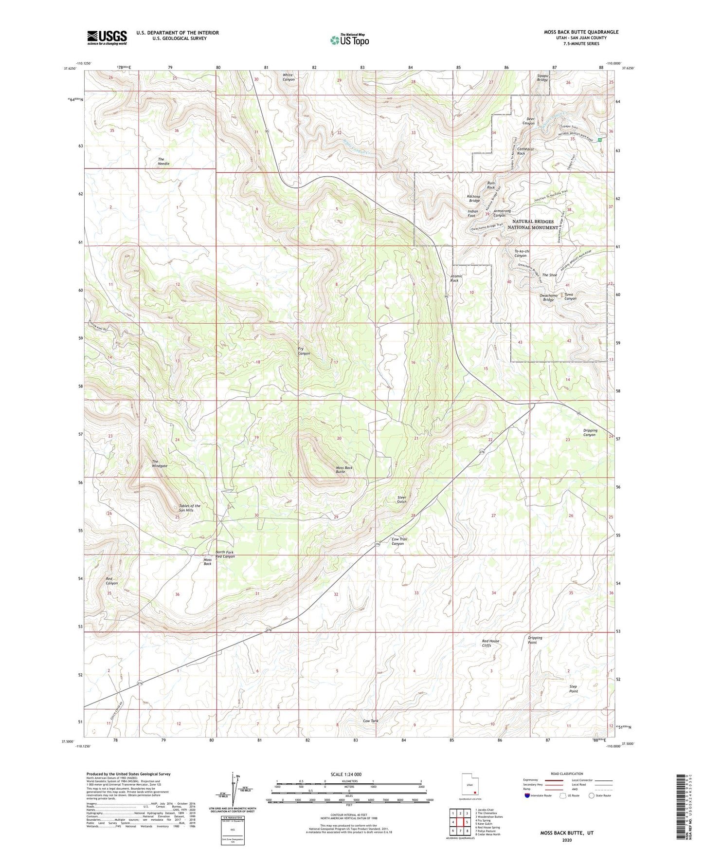 Moss Back Butte Utah US Topo Map Image