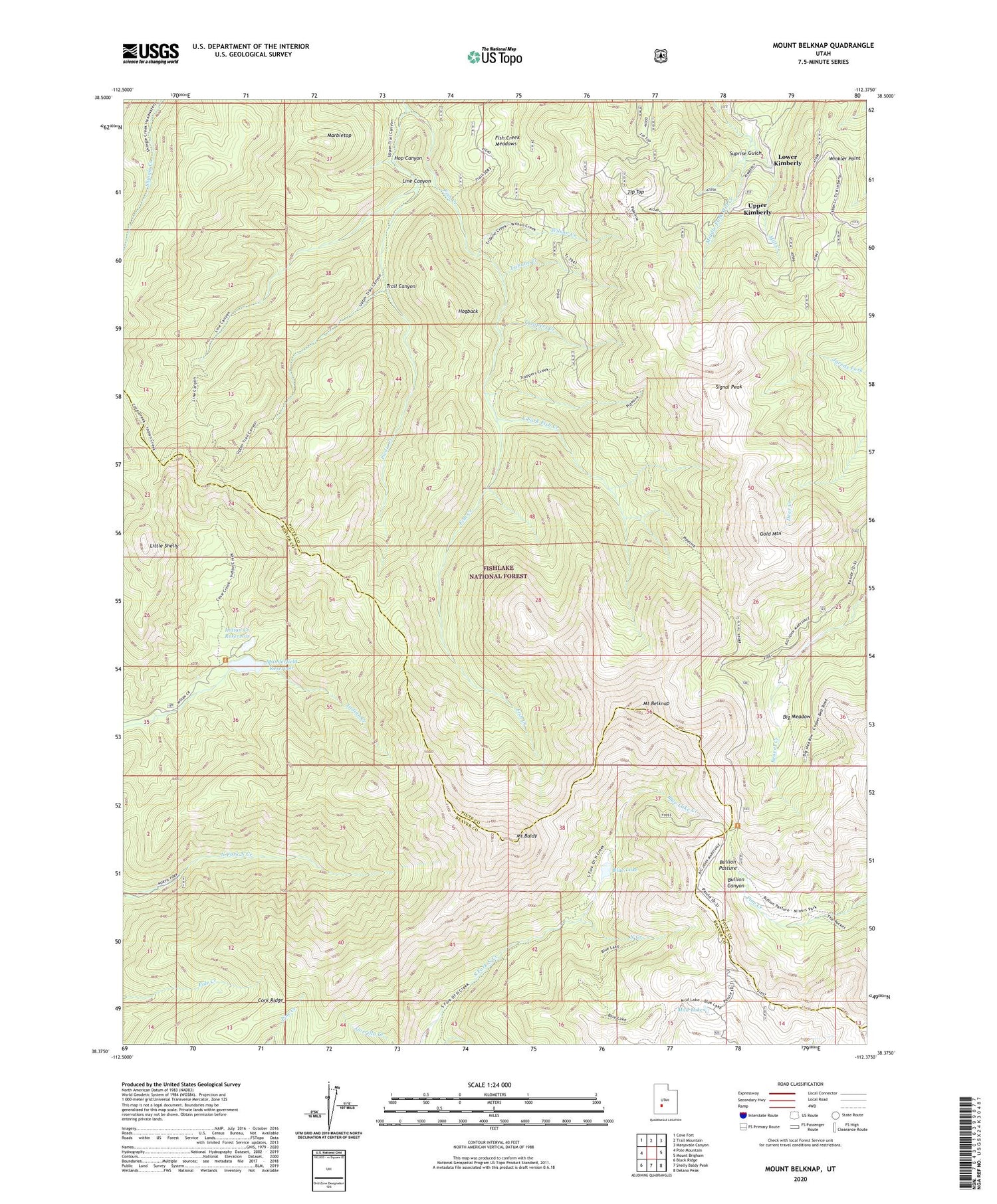 Mount Belknap Utah US Topo Map Image