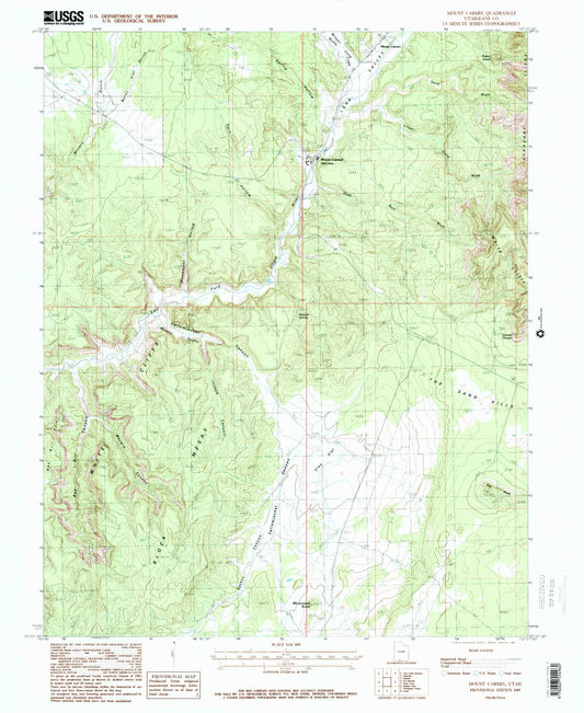 Classic USGS Mount Carmel Utah 7.5'x7.5' Topo Map Image