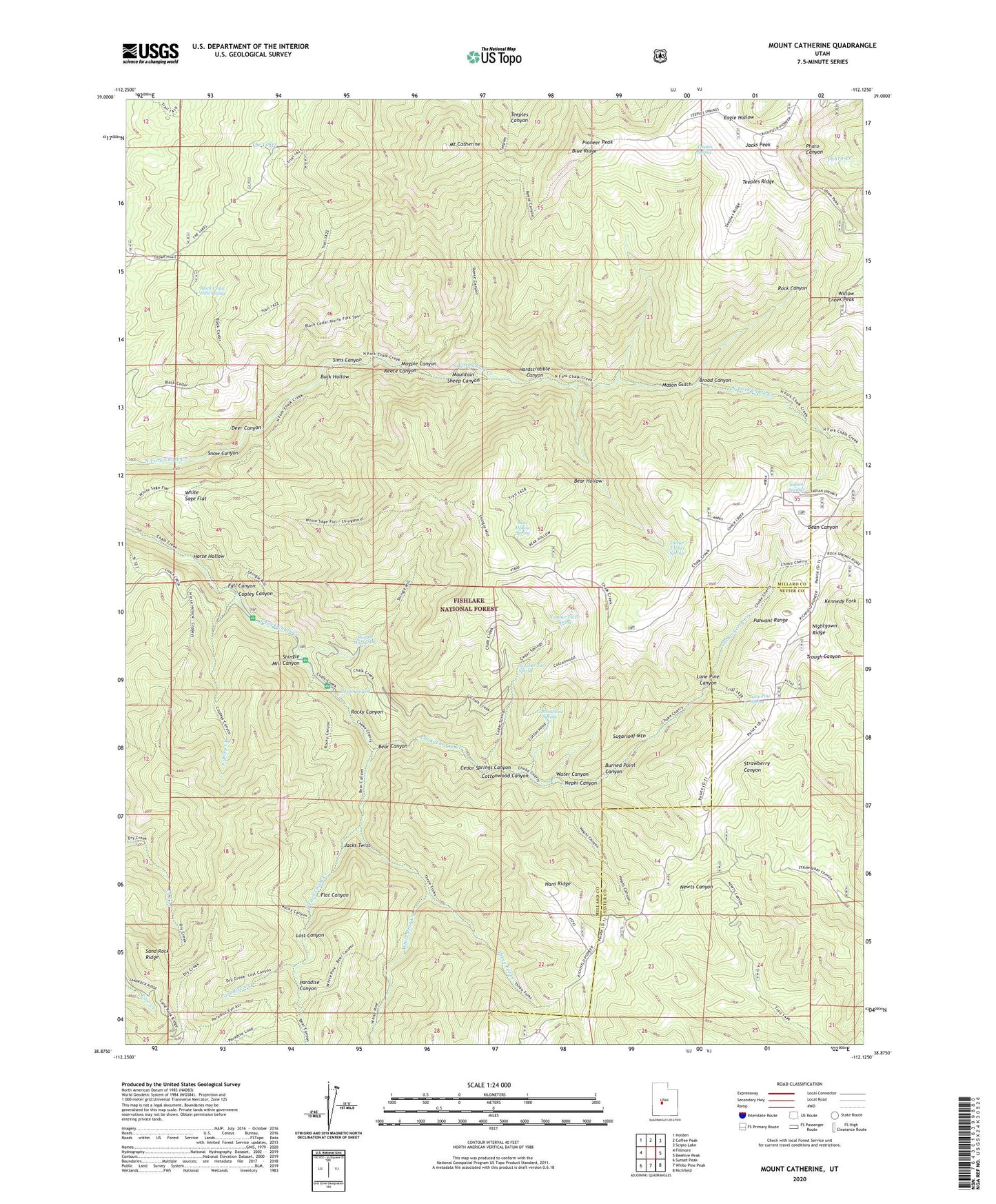 Mount Catherine Utah US Topo Map Image