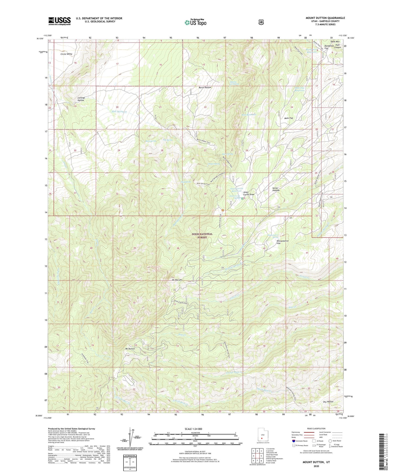 Mount Dutton Utah US Topo Map Image
