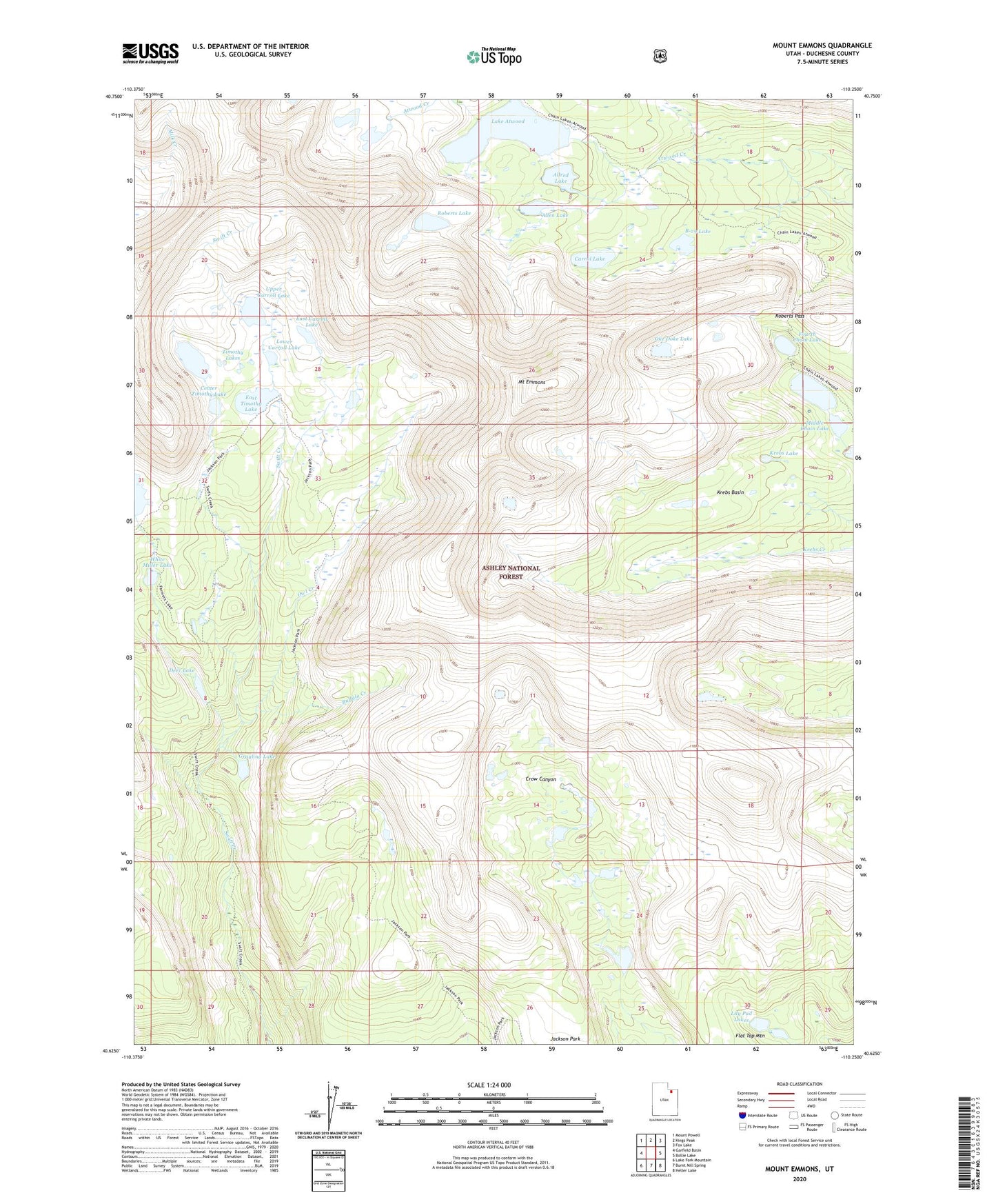 Mount Emmons Utah US Topo Map Image