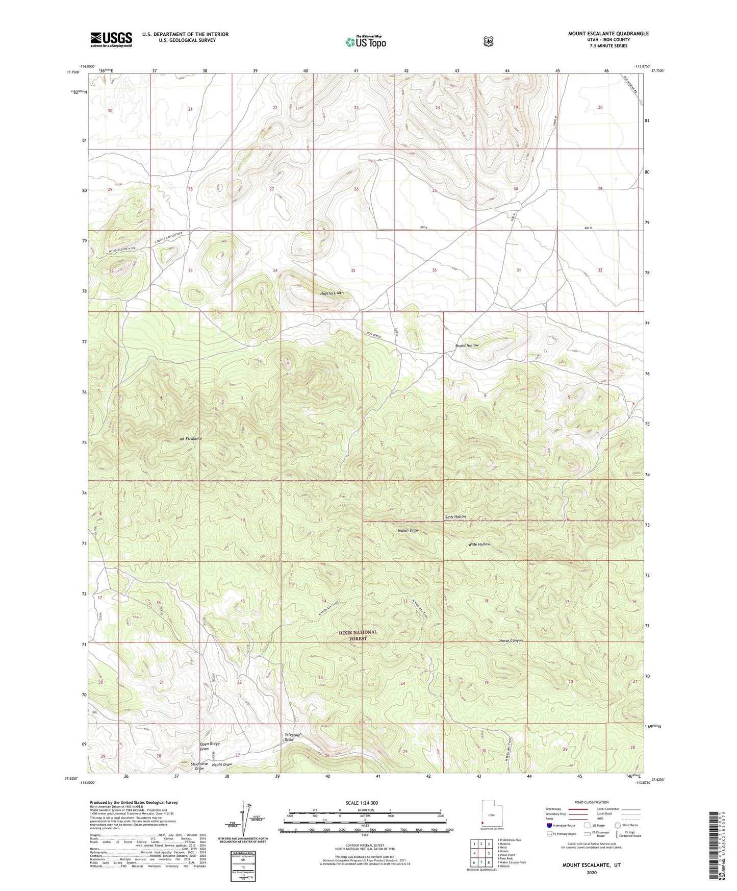 Mount Escalante Utah US Topo Map Image