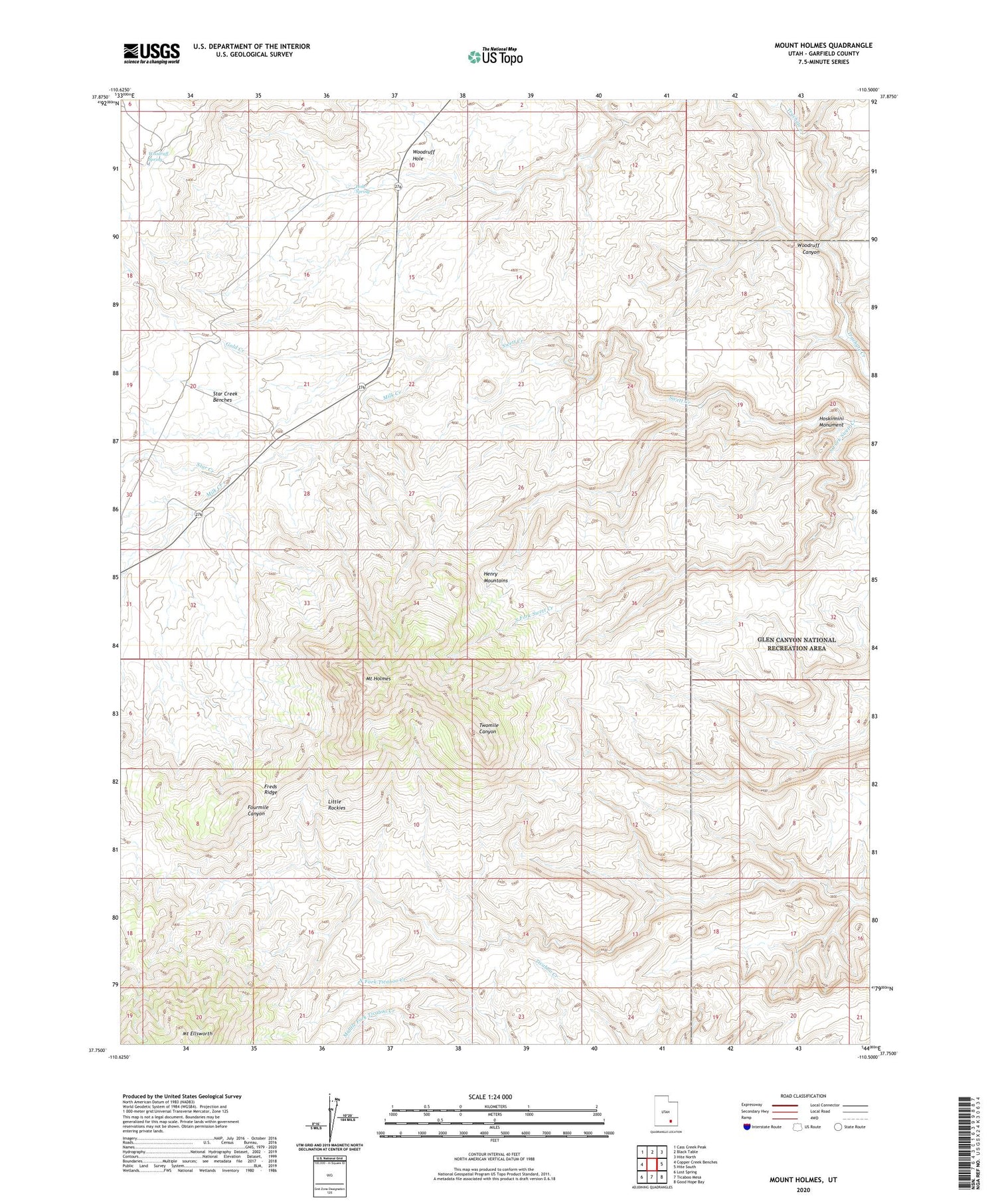 Mount Holmes Utah US Topo Map Image