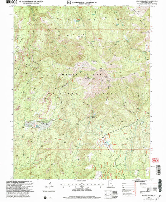 Classic USGS Mount Linnaeus Utah 7.5'x7.5' Topo Map Image