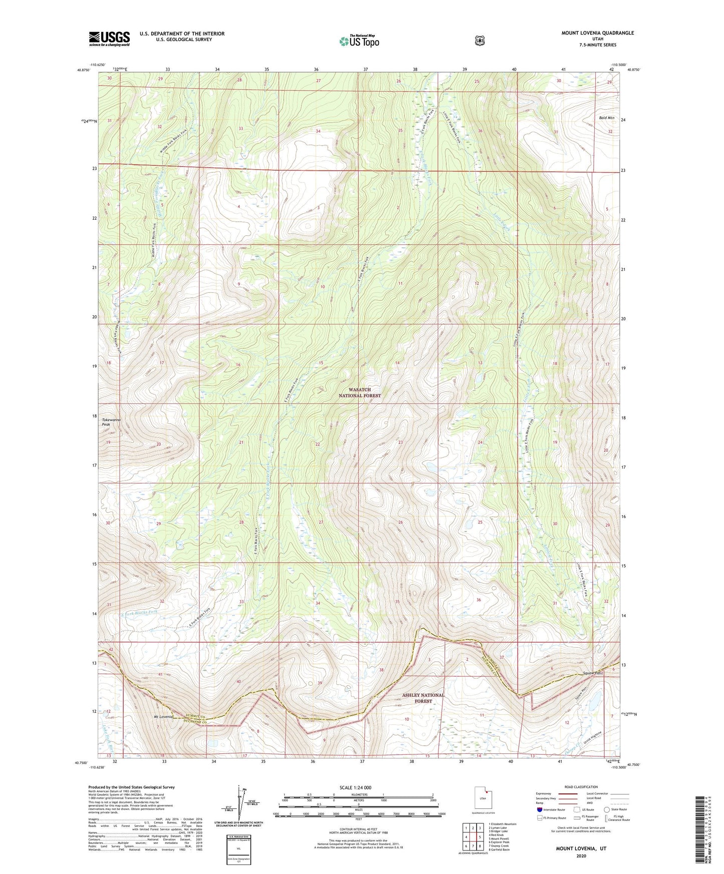 Mount Lovenia Utah US Topo Map Image