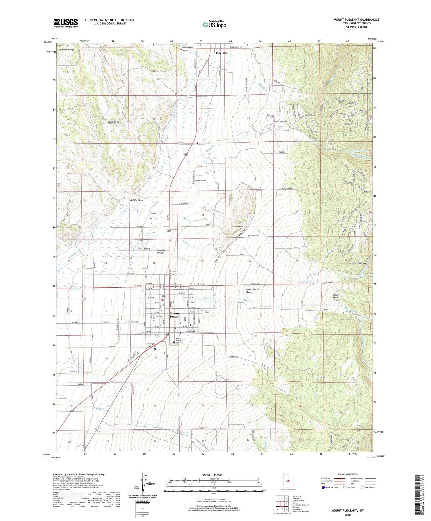 Mount Pleasant Utah US Topo Map Image