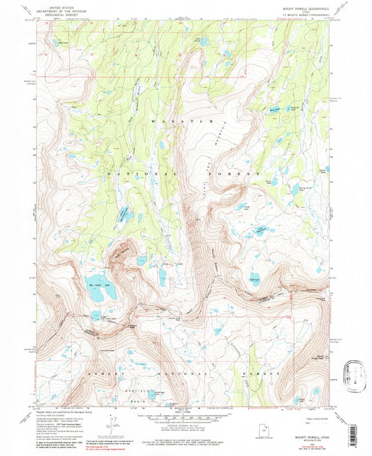 USGS Classic Mount Powell Utah 7.5'x7.5' Topo Map Image