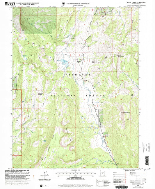 Classic USGS Mount Terrill Utah 7.5'x7.5' Topo Map Image
