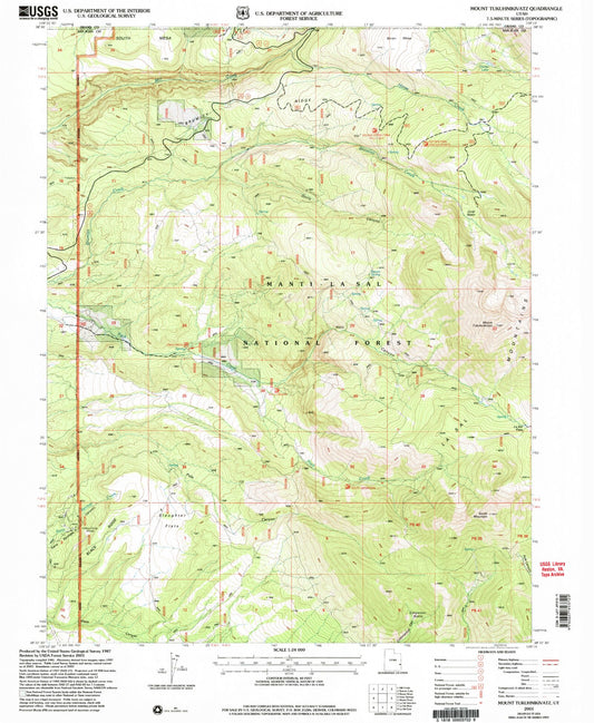 Classic USGS Mount Tukuhnikivatz Utah 7.5'x7.5' Topo Map Image