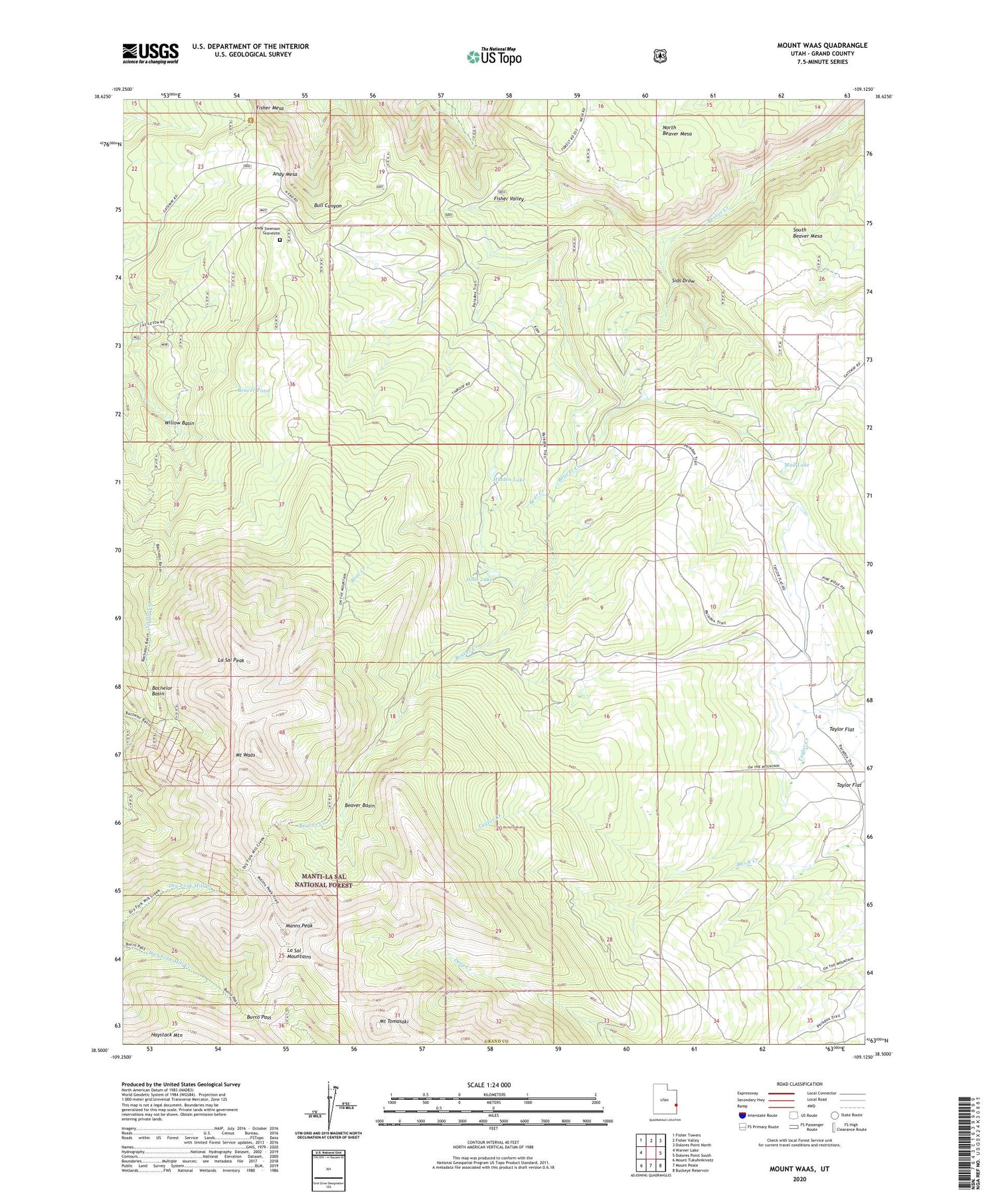 Mount Waas Utah US Topo Map Image