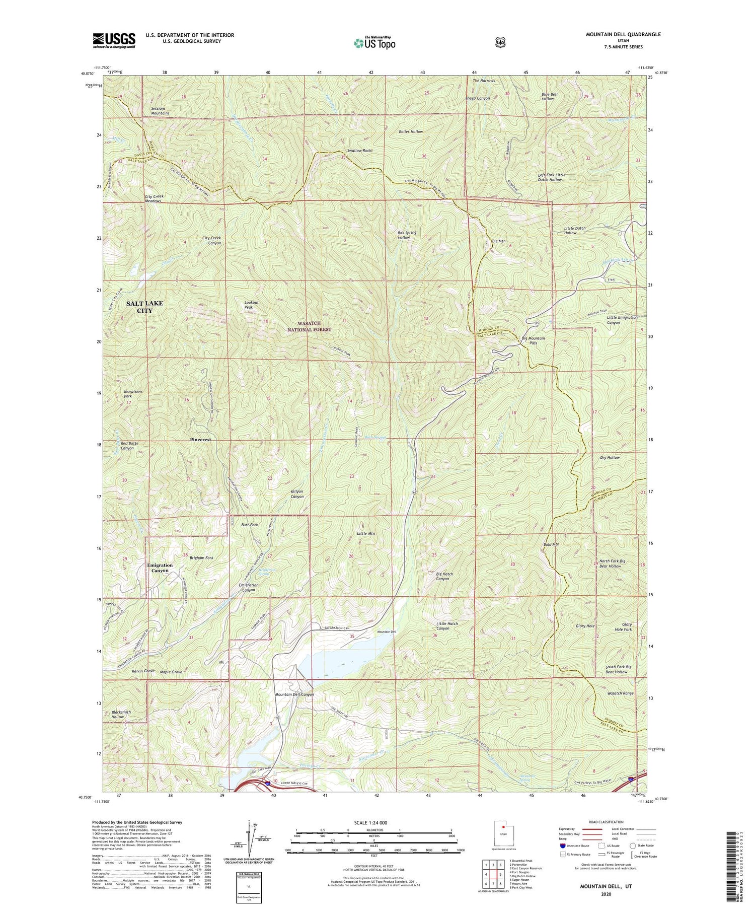 Mountain Dell Utah US Topo Map Image