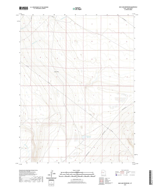 Mud Lake Reservoir Utah US Topo Map Image