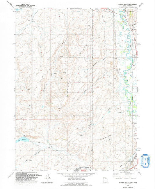 Classic USGS Murphy Ridge Utah 7.5'x7.5' Topo Map Image