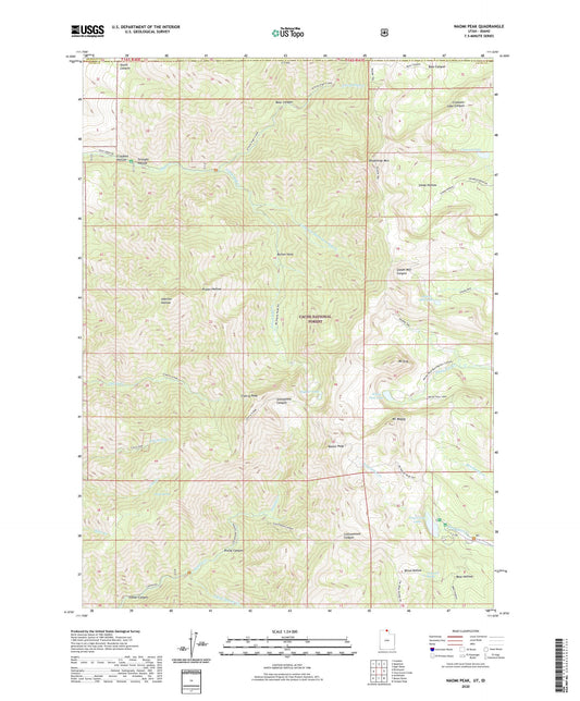 Naomi Peak Utah US Topo Map Image