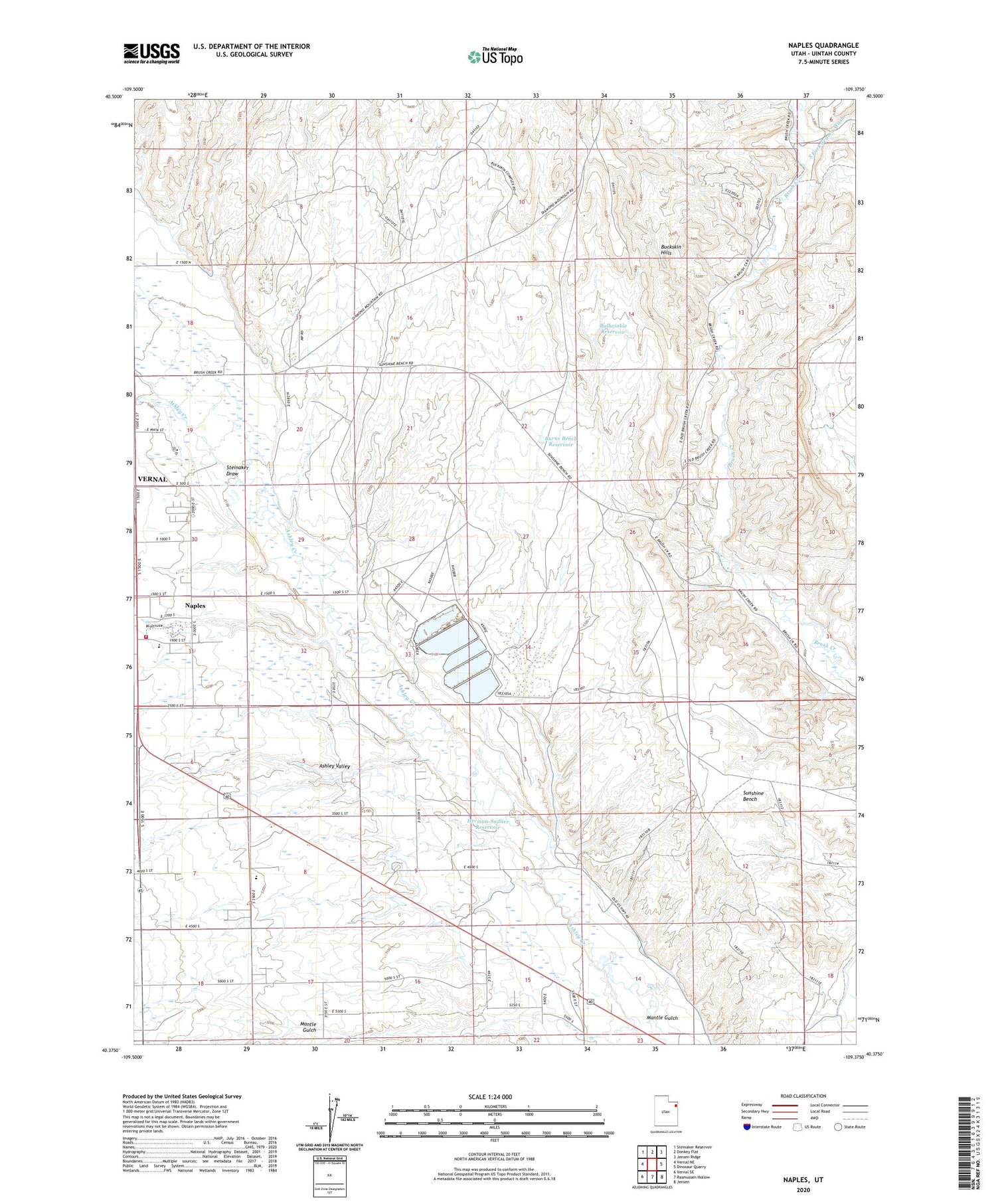 Naples Utah US Topo Map Image