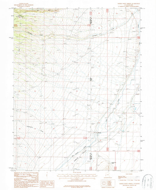 Classic USGS Needle Point Spring Utah 7.5'x7.5' Topo Map Image