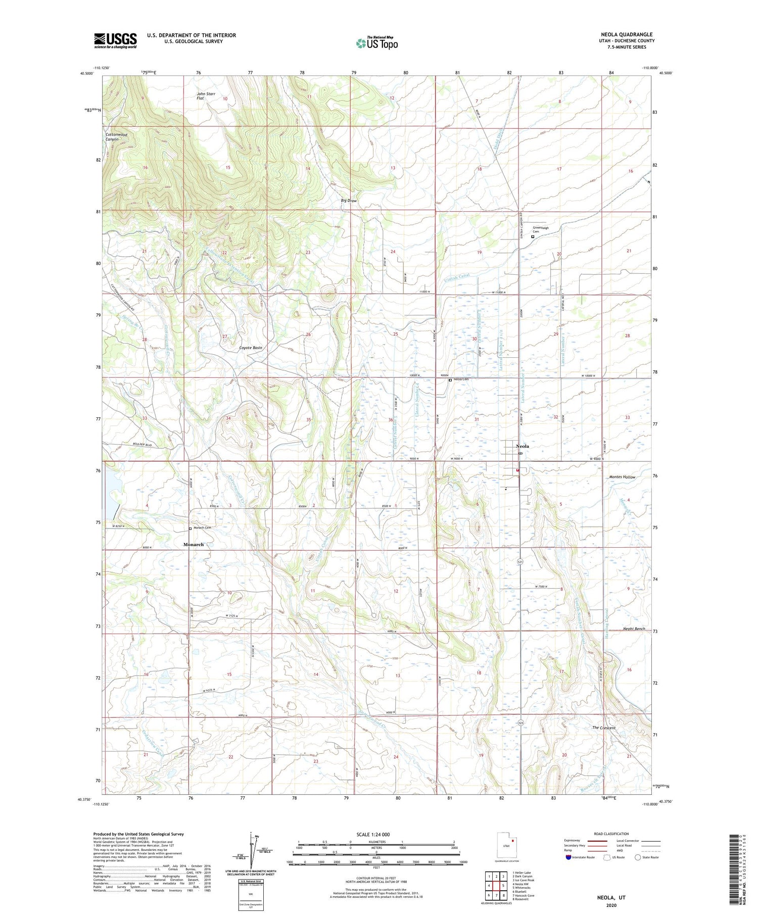 Neola Utah US Topo Map Image